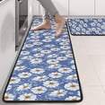 thumbnail image 2 of Kitchen Rugs Sets Of 2,Blue Daisy Flower Pattern Anti Fatigue Kitchen Mat Rugs Non Slip Washable,Decorative Kitchen Floor Mats for Kitchen,Sink,Laundry,17"x47"+17"x47", 2 of 5