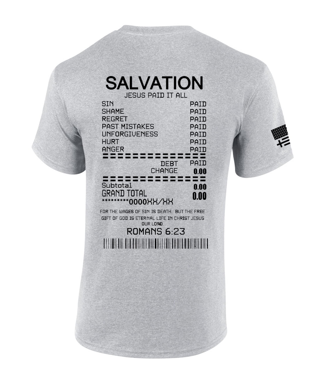 Salvation Jesus Paid It All Receipt Romans 6 23 Bible Scripture Mens 
