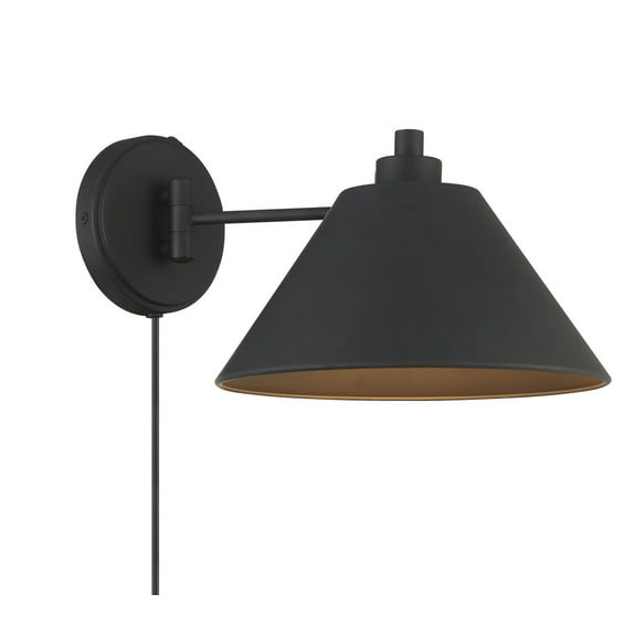 Trade Winds Nicholas 1-Light Wall Sconce in Matte Black