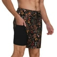 thumbnail image 2 of Sigee Floral Print Mens Swim Trunks with Compression Liner Quick Dry Swim Stretch Beach Shorts with Pockets,S-3XL, 2 of 7