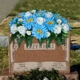 thumbnail image 5 of Outdoor Cemetery Flower Arrangement - Large Silk Rose Headstone Saddle, Fade-Resistant Grave Decor for Tombstones - Beautiful Memorial Flowers That Never Wilt, 5 of 5