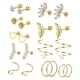 thumbnail image 2 of Pendientes De Tuerca Geométrica Lisa 20 Piezas Para Boda De Navidad Sunnimix aretes, 2 of 8