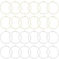 thumbnail image 2 of 1box 60pcs 45mm 2 colors Surgical Stainless Steel Beading Hoop Earrings Finding Wine Glass Hoop Earring Rings Hypoallergenic Round Shape Earrings for Jewelry Making Craft, 2 of 9