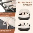 thumbnail image 6 of Costway Patio Round Daybed PE Rattan Cushioned Sectional Seating with Retractable Canopy, 6 of 10