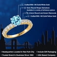 thumbnail image 2 of Gem Stone King 14K Two Tone Gold Blue Apatite and Lab Grown Diamond Engagement Ring for Women | 1.47 Cttw | Round 6MM | Gemstone Birthstone | Size 7, 2 of 6