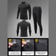 thumbnail image 4 of Sonducket Ropa deportiva para hombre, ropa deportiva para correr, ejercicio, gimnasio, traje deportivo, traje transpirable, chándal con Pijama gris negro L, 4 of 6