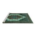 thumbnail image 2 of Ahgly Company Machine Washable Indoor Rectangle Persian Turquoise Blue Traditional Area Rugs, 8' x 12', 2 of 4