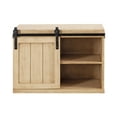thumbnail image 6 of Kate and Laurel Cates Decorative Wood Floating Side Table with Sliding Barn Door, 20 x 12 x 15, Natural Wood, Farmhouse Wooden Floating Wall Cabinet for Versatile Home Storage, 6 of 11