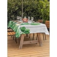 thumbnail image 2 of St. Patrick's Day Outdoor Tablecloth - 54x80 Inch Rectangle Dining Table Cover, Lucky Shamrock Watering Can Gnomes Daisy Wood Waterproof Outdoor Table Cloth with Umbrella Hole & Zipper for Patio, 2 of 7