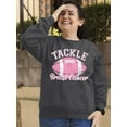thumbnail image 3 of Tackle Breast Cancer Support Crewneck Sweatshirt, 3XL, Charcoal, 3 of 6