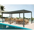 thumbnail image 5 of Domi Outdoor Living 10x20FT Louvered Pergola with Adjustable Steel Roof, Durable Metal Frame, Efficient Drainage System for Backyard, Garden and Lawn, Gray, 5 of 9