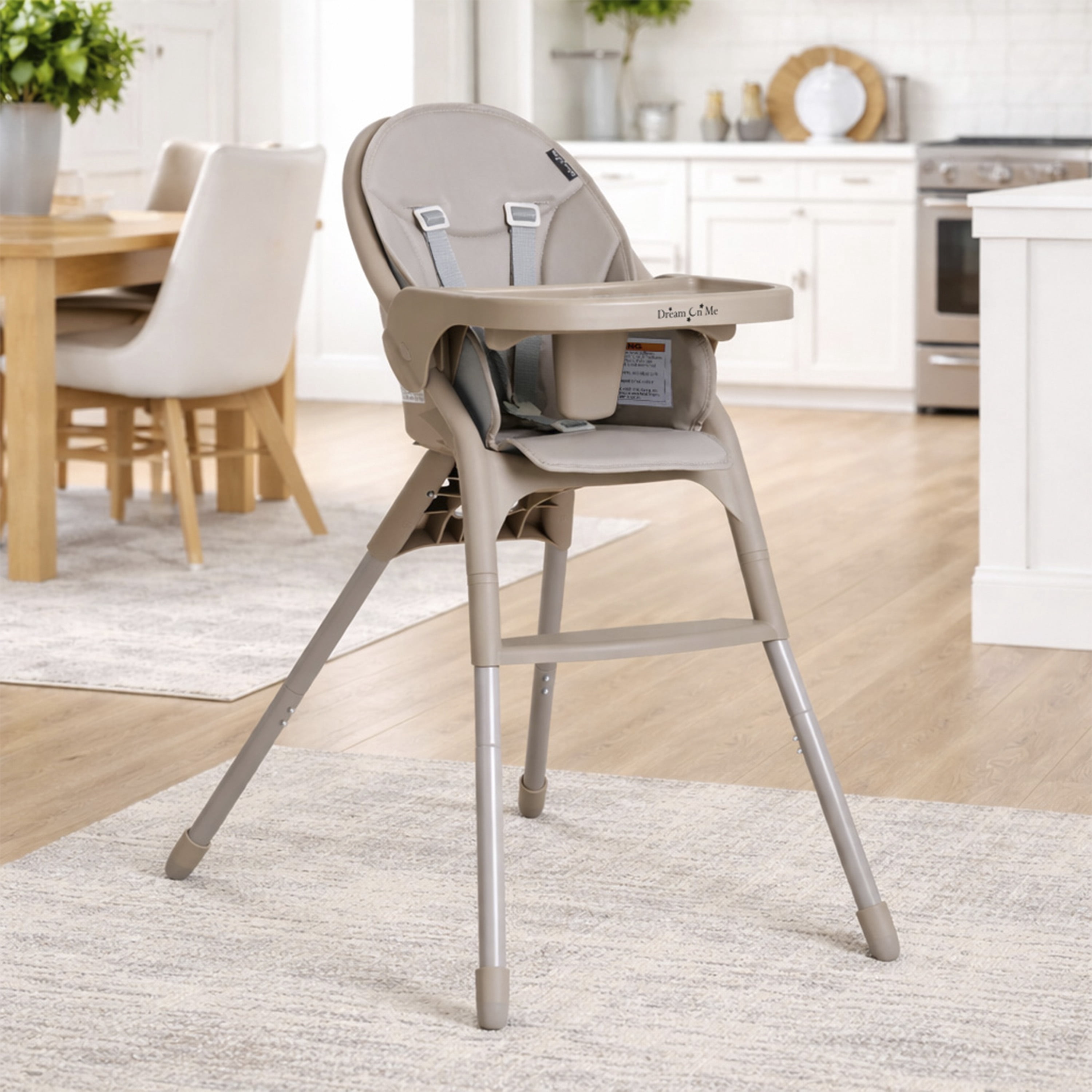 Dream On Me Chomper Champ 2-in-1 Highchair, Cloud Gray