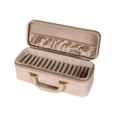 thumbnail image 3 of Estuche para pulseras, organizador de joyas, caja portátil con interior de terciopelo y 15 compartimentos. Beige, 3 of 9