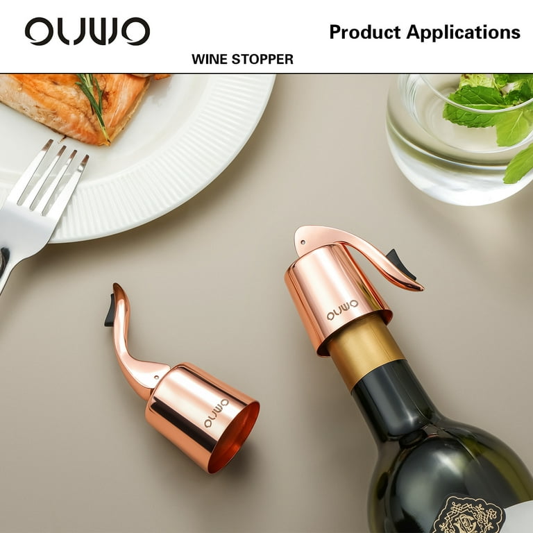Zerodeko Vacuum Wine Stoppers, 3-Pack - Silicone Reusable Bottle Stoppers To Keep Wine Fresh, Leak Proof