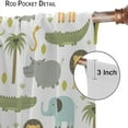 thumbnail image 6 of Nursery Safari Animals Blackout Curtains,Woodland Jungle Lion Giraffe Cartoon Watercolor Animals Pattern 2 Panel Rod Pocket Window Drapes for Kids Boy Bedroom Decor 42" W X 84" L, 6 of 8