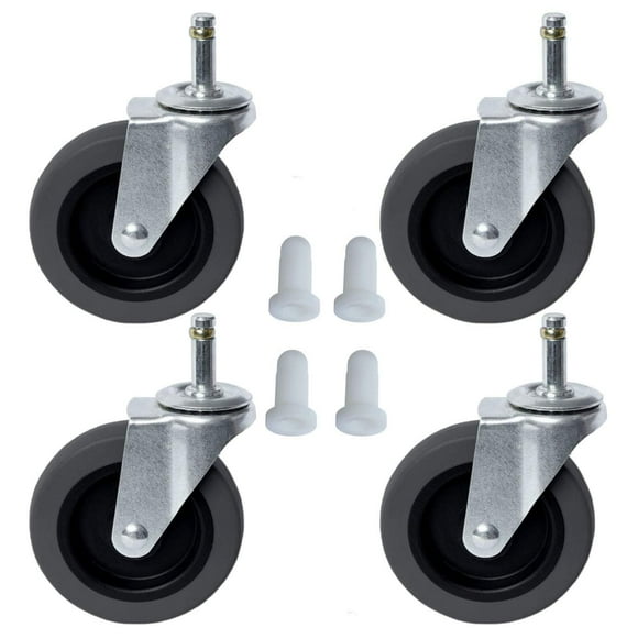 AAGUT 4 Inch Caster Replacement Swivel Stem 7/16""x 1-3/8"" TPR Rubber Casters for Mop Buckets, Pack of 4