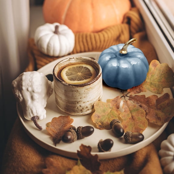 Fall Pumpkins Decor, Fake Pumpkins Artificial Pumpkin, Fall Harvest Centerpieces for Tables Thanksgiving Halloween Decorations