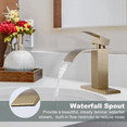 thumbnail image 2 of WOWOW Brushed Gold Waterfall Bathroom Faucet  Single Handle Faucet for Bathroom Sink, 2 of 7