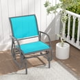 thumbnail image 3 of Costway Outdoor Single Swing Glider Rocking Chair Armrest Garden Porch Backyard Turquoise, 3 of 9