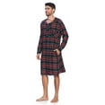 thumbnail image 3 of Ashford & Brooks Mens Flannel Plaid Long Sleep Shirt Henley Nightshirt, 3 of 5
