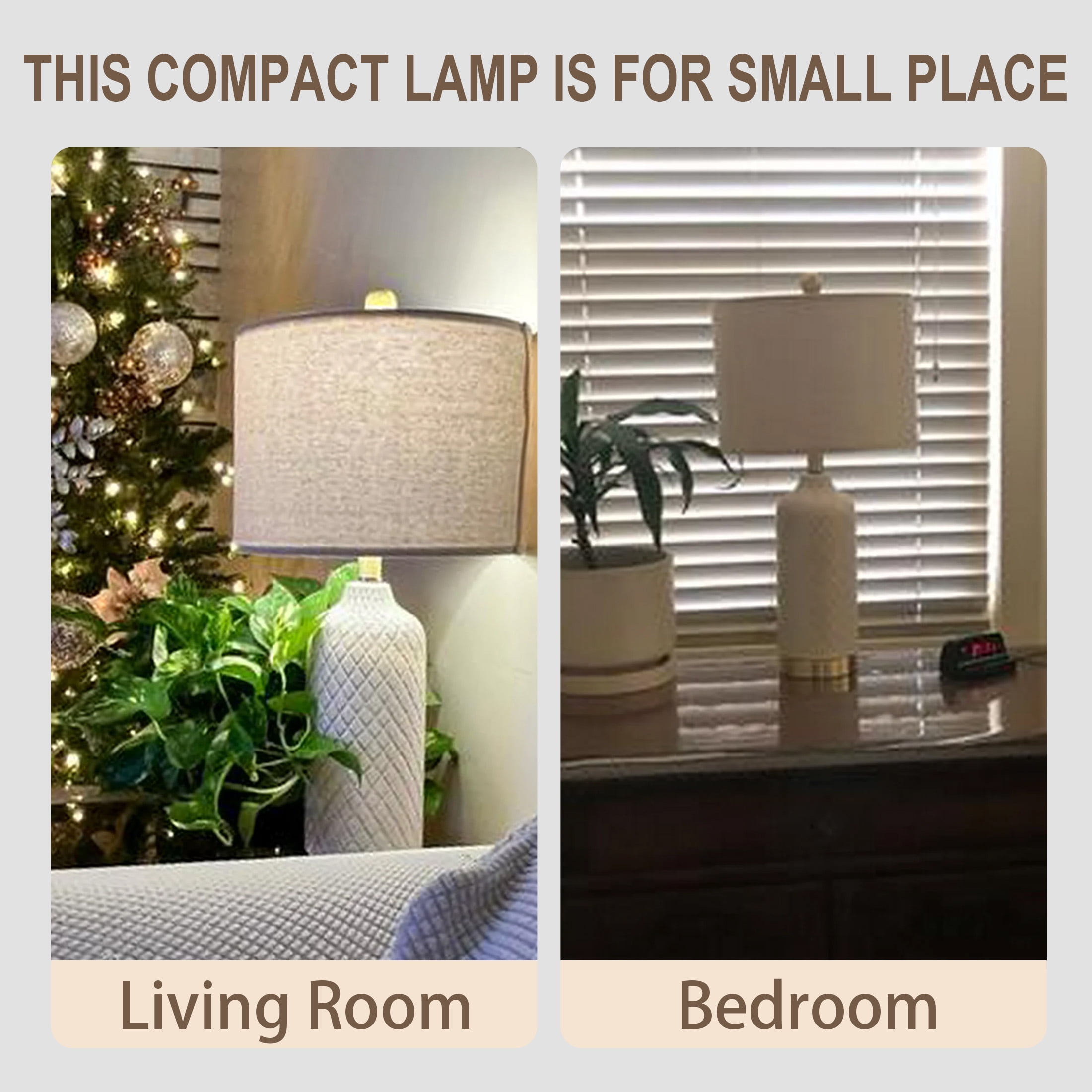 Oneach Ceramic Table Lamps Set of 2 for Living Room Bedroom 24.25" Modern Bedside Nightstand Lamps with Lamp Shades