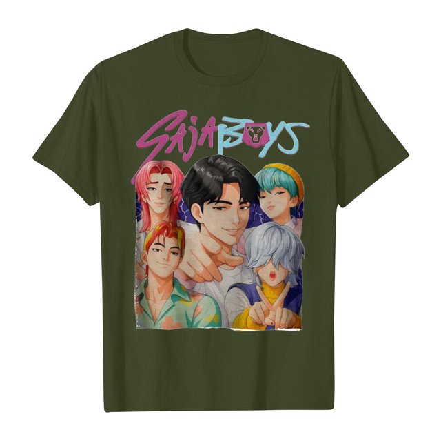 Pop cazadora para niña Demo-n Hunters Boys Girls Fashion Round-Neck Group Panels T Shirt (Army Green)