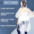 thumbnail image 3 of Trailmaker 100% Waterproof Hooded Disposable Rain Poncho Coats, for Adults, 10 Pack, 3 of 7