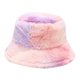 thumbnail image 2 of Sombrero de pescador de felpa con diseño de arcoíris para mujer, sombrero cálido de invierno Multicolor Fridja  nalpqowj1070, 2 of 2