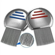 MEDca Lice Comb P/K 2 Stainless Steel Professional Metal Lice Combs