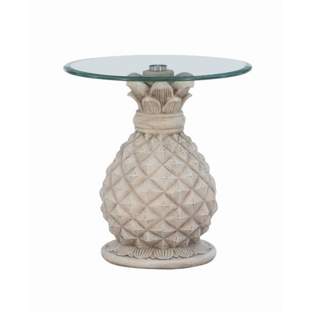 Powell Paradisa Pineapple Side Table Gray and White