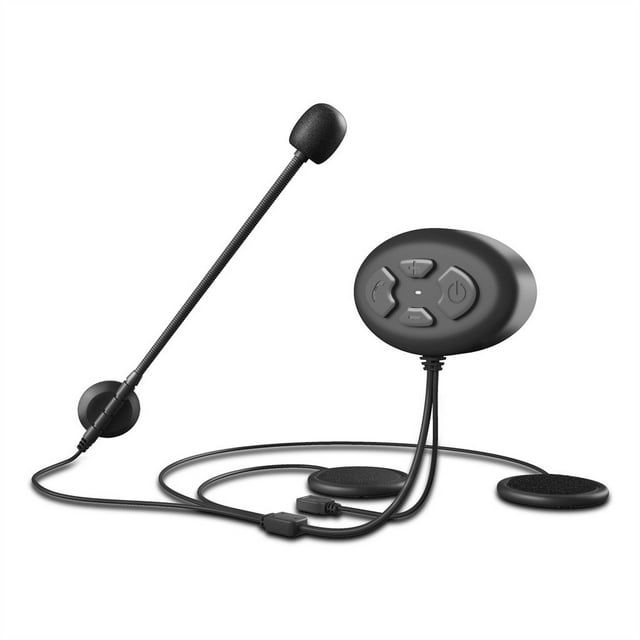 Bluetooth 5.0 Motorcycle Helmet Headset with FM Radio, IP54 Waterproof Bike Intercom 450mAh Battery, Hands-Free Calling Stereo Music for Riding Cycling Safety
