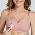 thumbnail image 2 of Comdrip Supportive Nursing Bras, Pure Cotton Close Knit Anti Sagging Large Sized Front Opening Bra Nursing Bras for Breastfeeding Light Pink D, 2 of 6