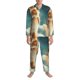 thumbnail image 3 of Balery Starry Sky Cloud Cute Rabbit Pijama para Hombre de Dos Piezas con Manga Larga, Conjunto de Dormir y Descanso Suave con Bolsillos-Small, 3 of 7