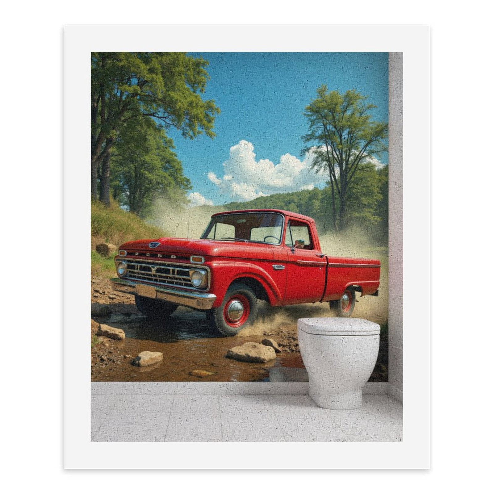 Paint by Numbers Kit for Adults, Red Vintage Truck Nature Backdrop Paint by Numbers, Easy Paint by Numbers Kit for Adults Beginner, DIY Adult Paint by Number Kits on Canvas, Home Decor
