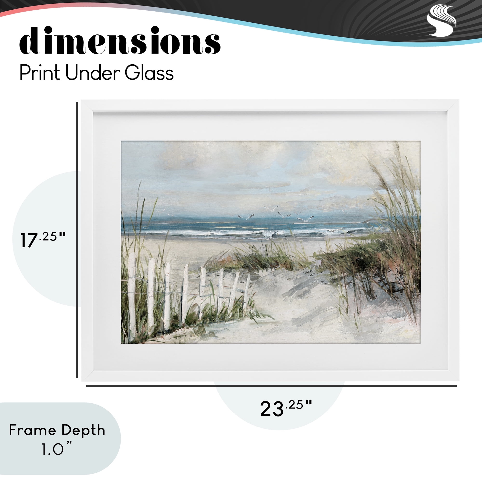 Stupell Industries Dunes With Weathered Fence White Framed Print Under Glass, design by Sally Swatland