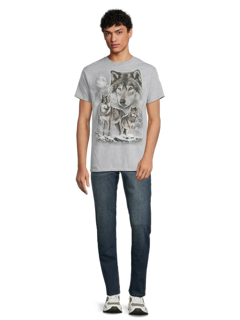 Humor Men's Wolf Sketch Graphic T-Shirt, Sizes S-3XL - Walmart.com