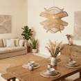 thumbnail image 3 of LittleGlovo Creative Flower-Shaped Rattan Pendant Light for Bar Counter, 3 of 15