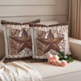 thumbnail image 2 of Texas Star Vintage Outdoor Waterproof Pillow Covers, Brown Retro Art Red Berry Wooden Decorative Square Throw Pillowcase Sofa Cushion Sham for Patio/Couch/Chair, 20"x20" 2 Pack, 2 of 8
