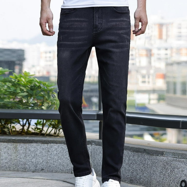 Penkiiy Men's Straight Leg Boot Cut Jeans Stretch Slim Fit