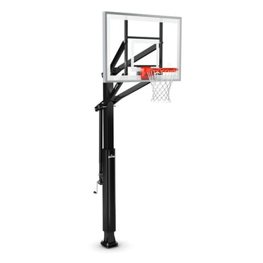 Spalding In-Ground Basketball System, Adjustable Height Feature, 54-inch Glass Backboard