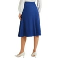 thumbnail image 3 of Falda elegante midi de cintura alta con cremallera lateral A-Line para mujeres Inspire Chic, 3 of 4