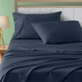 thumbnail image 3 of 100 Percent Cotton Double Brushed Flannel Sheet Set - 170 GSM Heavyweight, Deep Pockets - Indigo Twin, 3 of 5