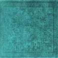 thumbnail image 1 of Ahgly Company Indoor Square Oriental Turquoise Blue Industrial Area Rugs, 8' Square, 1 of 4