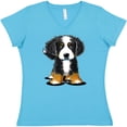 thumbnail image 3 of Inktastic Bernese Mountain Dog Women's V-Neck T-Shirt, 3 of 5