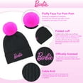 thumbnail image 2 of Gorro de invierno Barbie para mujer con guantes, tejido de punto rosa, 2 of 4