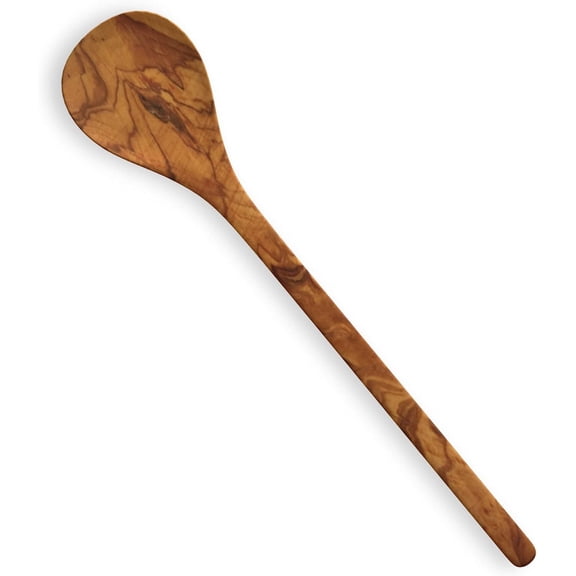 Handmade Olive Wood Spoon 12" Long Handle Large Wooden Spoon for Cooking