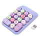 thumbnail image 4 of Teclado numérico inalámbrico de 2,4 GHz, 18 teclas, teclas redondas de color retro, mini teclado numérico con receptor USB para computadora portátil, color morado, 4 of 15