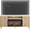 thumbnail image 6 of Vecenuy Fluted Fireplace TV Stand Up to 80" TVs, Modern Entertainment Center with 30" Electric Fireplace, Luxury Media Console with Adjustable Shelves for Living Room, Natural Oak, 6 of 9