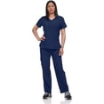 thumbnail image 4 of V Neck Unisex Scrub Set, Top and Pants Lightweight Stretch Fabric for Home Attendant and Nurse Uniform, 4 of 4
