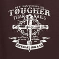 thumbnail image 3 of Wild Bobby, My Savior Is Tougher Than Nails Revelation 1:18, Inspirational Christian, Women Tri-Blend Racerback Tank Top, Brown, Small, 3 of 5